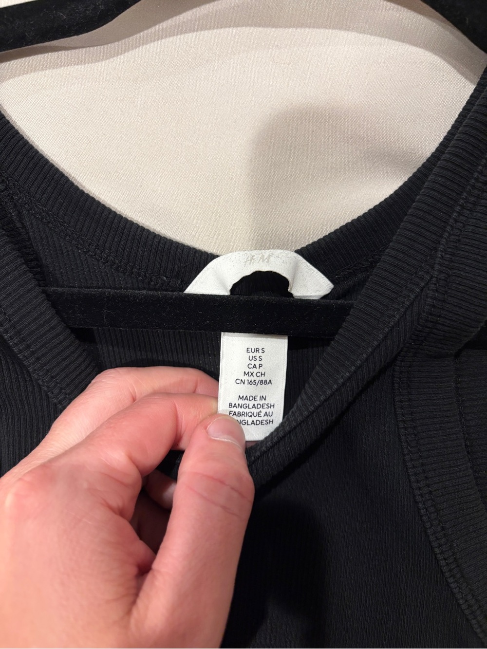 H&M Black Ribbed Tank Top - Slim Racerback Style - Picture 2 of 3
